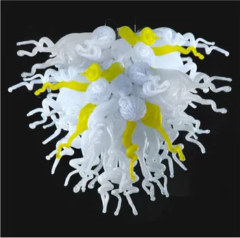 

LR1092-Free Shipping White and Yellow Murano Glass Chandeliers for Home Decor