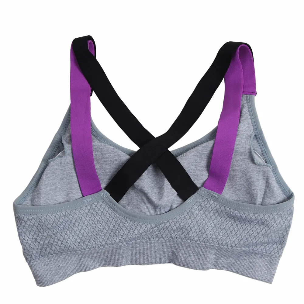 

Fashion Push Up Bra Womens fitness Quick Dry Padded Tank Top fitness Vest Shockproof Cross Strap Back Women Vest sexy bralette