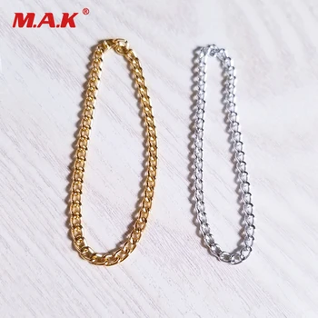 

1/6 Scale Man Accessory Hip-hop Male Body Accessory Golden/Sliver Necklace Model Toys for 12 inches Action Figure Body