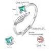 CZCITY-Anillos abiertos de dedo para mujer, de Plata de Ley 925 pura, Gema de Esmeralda cuadrada, joyería fina, regalo de aniversario, Aneis femenino ► Foto 3/6