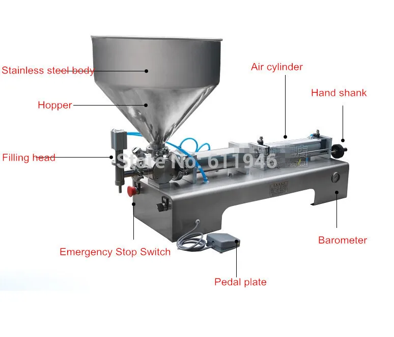 5-100 мл пневматический пастообразные розлива sticky пастообразных Наполнитель из нержавеющей SS304, соус разливочное оборудование, упаковщик для напитков