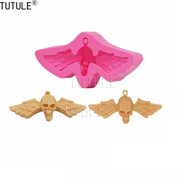 

Angel wings skull silicone mold Made From Food Safe Silicone Fondant Gum Paste Chocolate Craft For Resin Polymer Clay Metal Mold