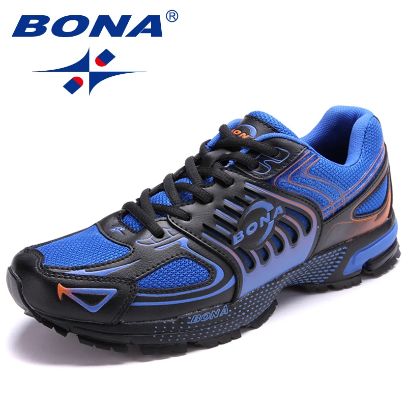 Beste BONA Nieuwe Aankomst Populaire Stijl Mannen Loopschoenen Outdoor Jogging Sneakers Lace Up Mannelijke Sportschoenen Comfortabele Sportschoenen