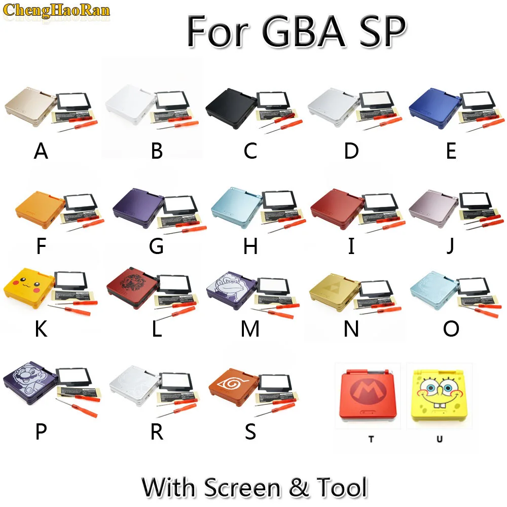 1 Set Cartoon Limited Edition Full Housing Shell replacement for Nintendo Gameboy Advance SP for GBA SP Game Console Cover Case