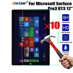 Xskemp 10 шт./лот для Microsoft поверхности PRO3 RT3 12 "Планшеты Настоящее закаленное Стекло HD Экран протектор 2.5D 9 h защитный кожух Плёнки