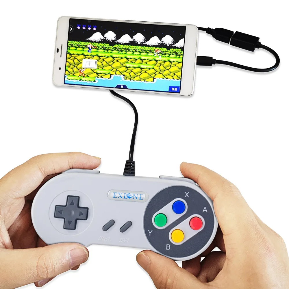 Exlene Snes USB контроллер супер классический геймпад Snes джойстик с 3 м кабелем для ПК Windows Ubuntu Raspberry Pi 3 Retropie sega