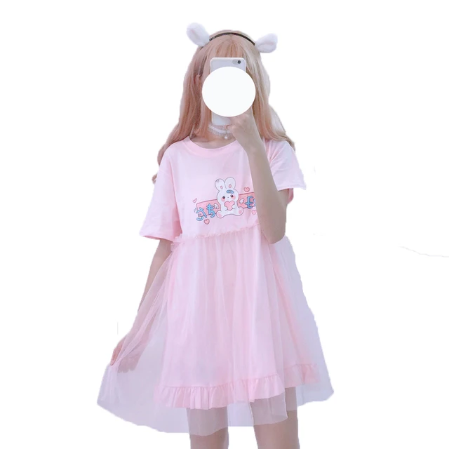 Summer Kawaii Pastel Japanese Bunny Lolita Dress  3