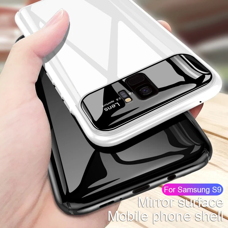 RZP Роскошный Жесткий чехол для телефона Samsung Galaxy S9 Plus из закаленного стекла + PC