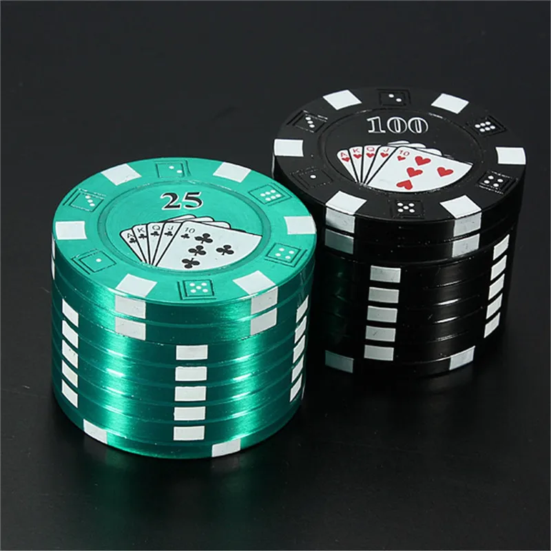 

3 Layers Poker Chip Style Herb Herbal Tobacco Grinder Grinders Smoking Pipe Accessories gadget Red/Green/Black