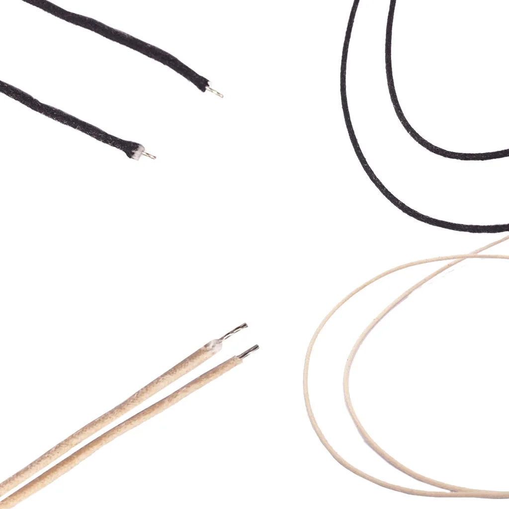 Durable 2 Pieces Copper Sliver-plated 22 awg PushBack Guitar Cotton Cloth Pickup Wire Black, White 1m