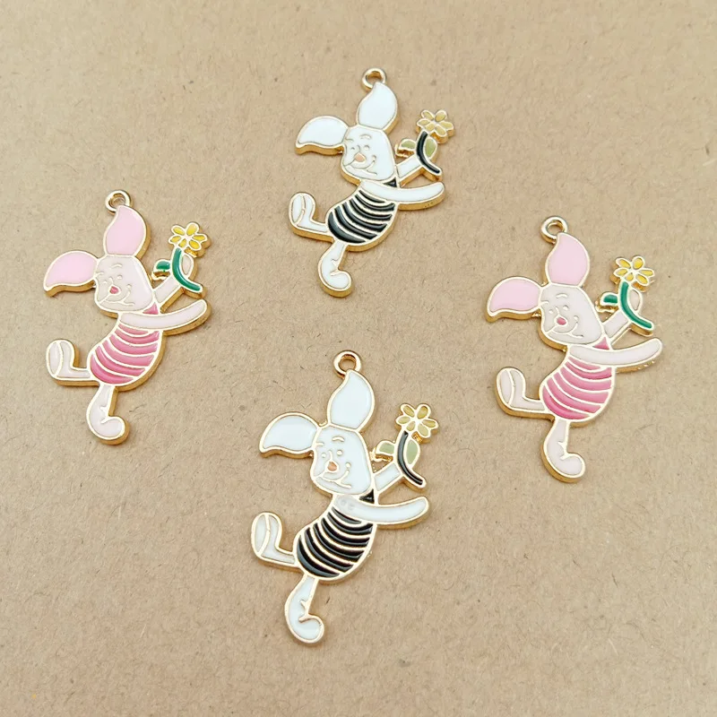 

10pcs 19x30mm pig charms enamel charm for jewelry making and crafting charm fashion pendant cartoon charm