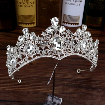 

Big Luxury Elegant Clear Crystal Rhinestone Crowns And Tiaras Wedding Prom Bride Headband Bridal Bridesmaid Hair Jewelry