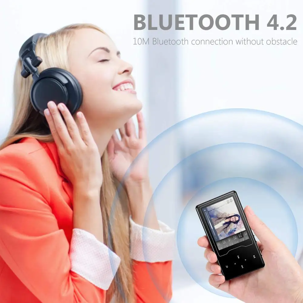 MP4 плеер Bluetooth 4,2 встроенный динамик 16 ГБ с 2,4 HD TFT цветной экран металлический корпус HIFI без потерь Звук Видео плеер Walkamn