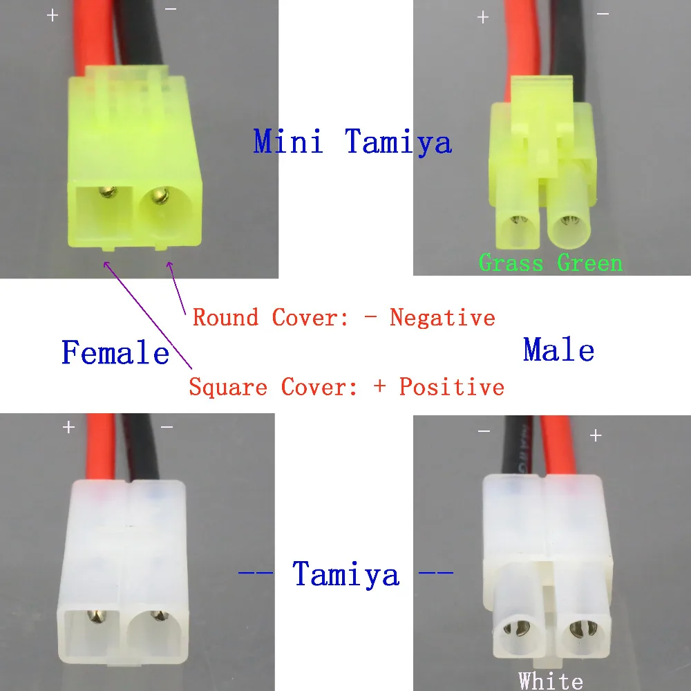 Женский Кабель-переходник Tamiya to Male BIG Tamiya, провод 14AWG 10 см