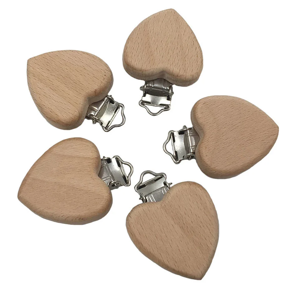 

Selling DIY jewelry baby Wooden Children Pacifier Holder Clip baby molars beech Small elephant nipple nipple chain 5pcs