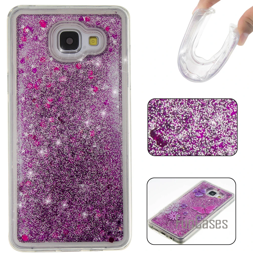 A310 динамический с блестками и жидкостью PU кожаный флип чехол для coque samsung A3 2016 4 7