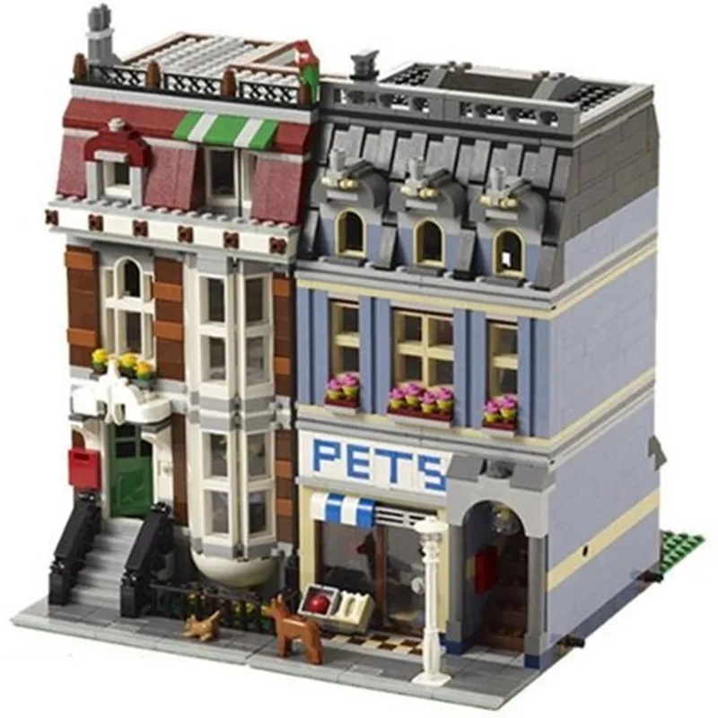 15009 DIY City Street series Pet Shop Model Building Kits Blocks legoingly bricks toys Educational Gifts for Children birthday wange building blocks toys for children gifts architectures series 978pcs bricks diy educational no 8015