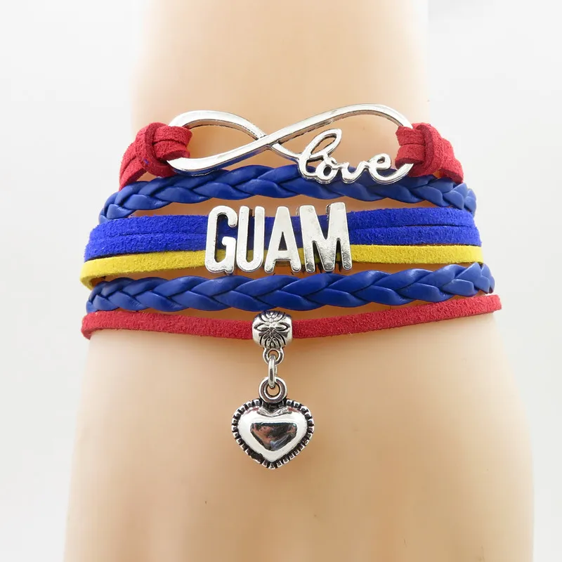 Мода Любовь Гуам браслеты сердце Шарм Guamanian страна браслеты и браслеты для женщин и мужчин подарок