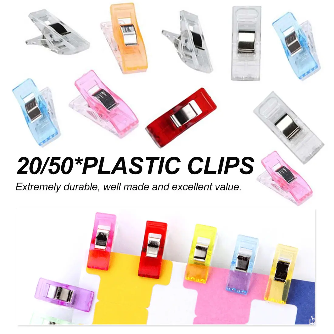 

20pcs/50Pcs Mixed Plastic Wonder Clips Holder for DIY Patchwork Fabric Quilting Craft Sewing Knitting Clips Home Office Supply