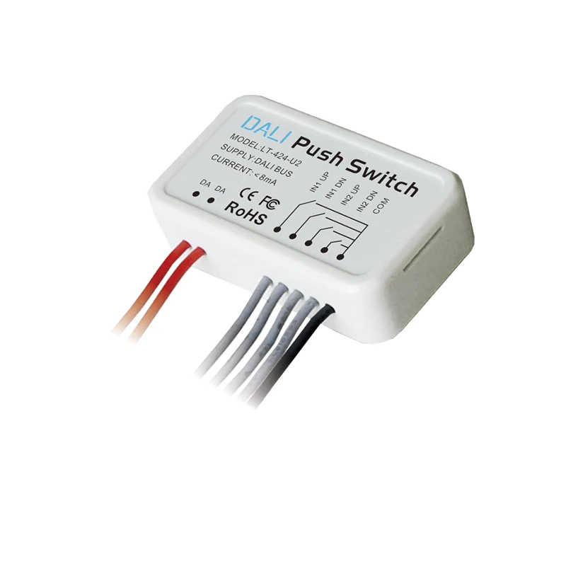 

LTECH LT-424-U2;DALI Scene Push Switch DALI double address control DALI push Switch Dim