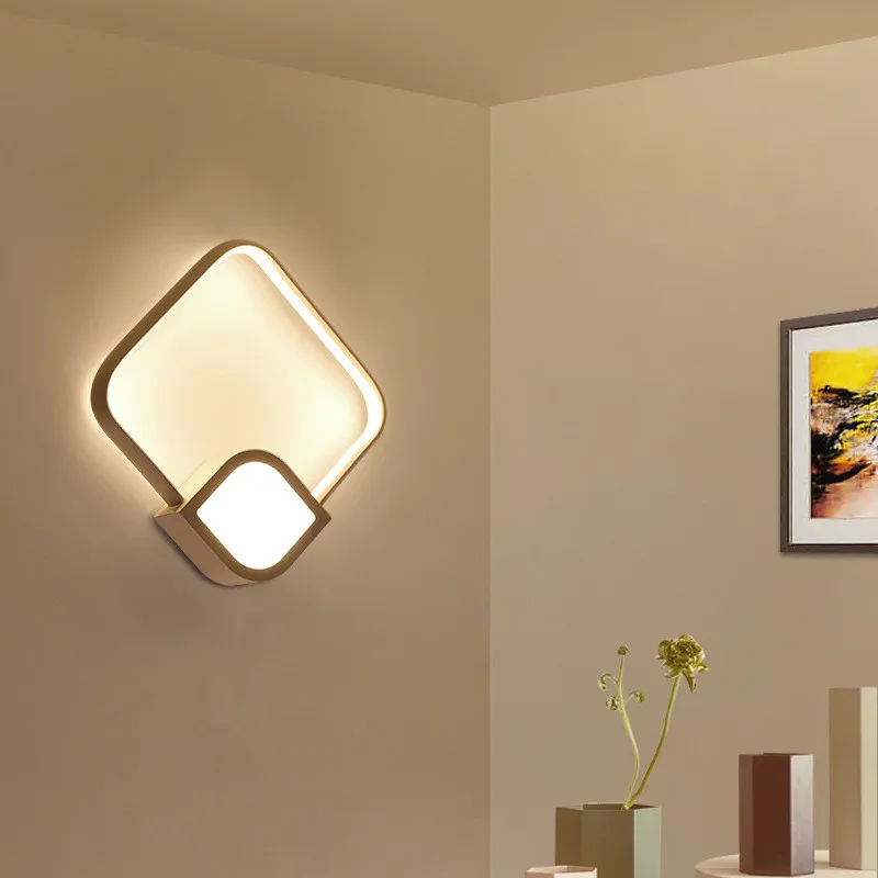 

Modern Square Led Wall Lamp Energy-saving For Bedroom Bedside Restaurant Corridor Wall Light Sconce Surface Mount 2 Lights