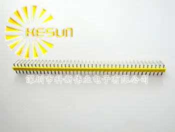 

200pcs/lot 2.54mm Yellow Single Row Male 1X40 RIGHT ANGLE Pin Header Strip