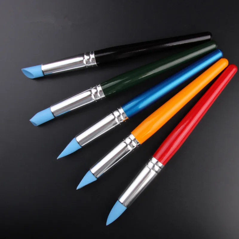 

5 Pcs/Set Big Size Color Soft Rubber Pen Clay Auxiliary Tool Silica Gel Pen for DIY Clay Sculpture Polymer Clay Tools