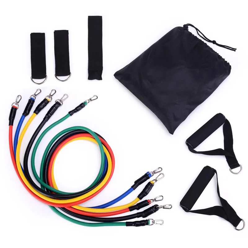 

11pcs/set Latex Resistance Bands Tension Pull Rope Tubes Home Pilates Fitness Exercise Sports Unisex Yoga Gym Workout Crossfit