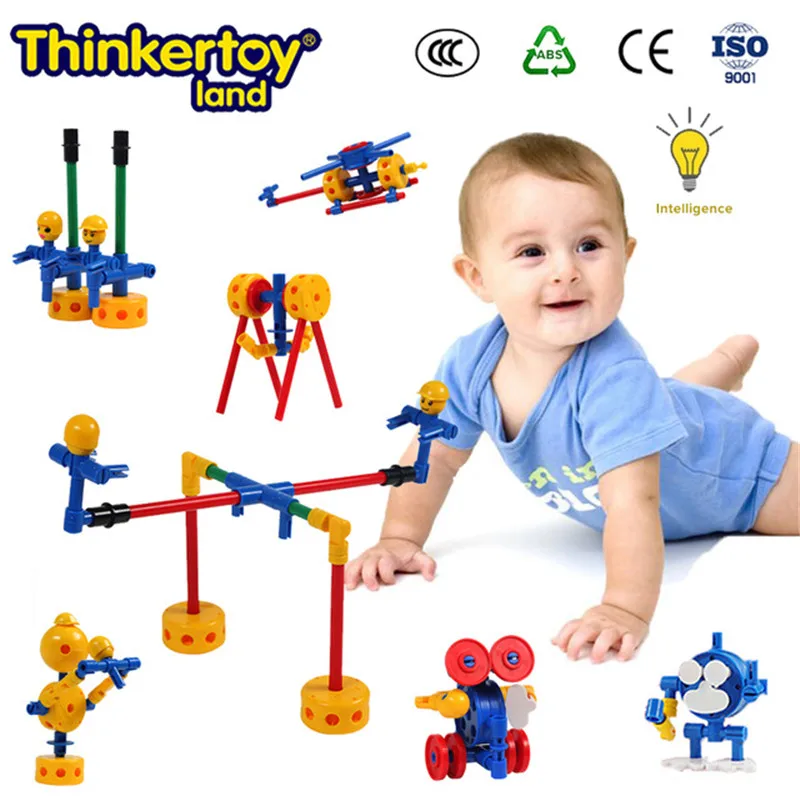 

Thinkertoy Land 34 PCS Children Game Blocks Educational Toys Kids Mini Park Creative Building Blocks Intelligence Develop Toys