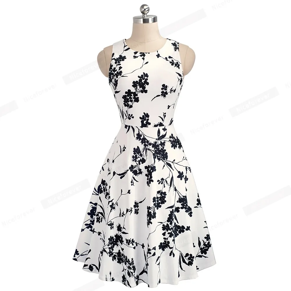 Nice-forever Vintage Elegant Embroidery Floral Lace Patchwork vestidos A-Line Pinup Business Women Party Flare Swing Dress A079 143 Nice-forever Vintage Elegant Embroidery Floral Lace Patchwork vestidos A-Line Pinup Business Women Party Flare Swing Dress A079 143