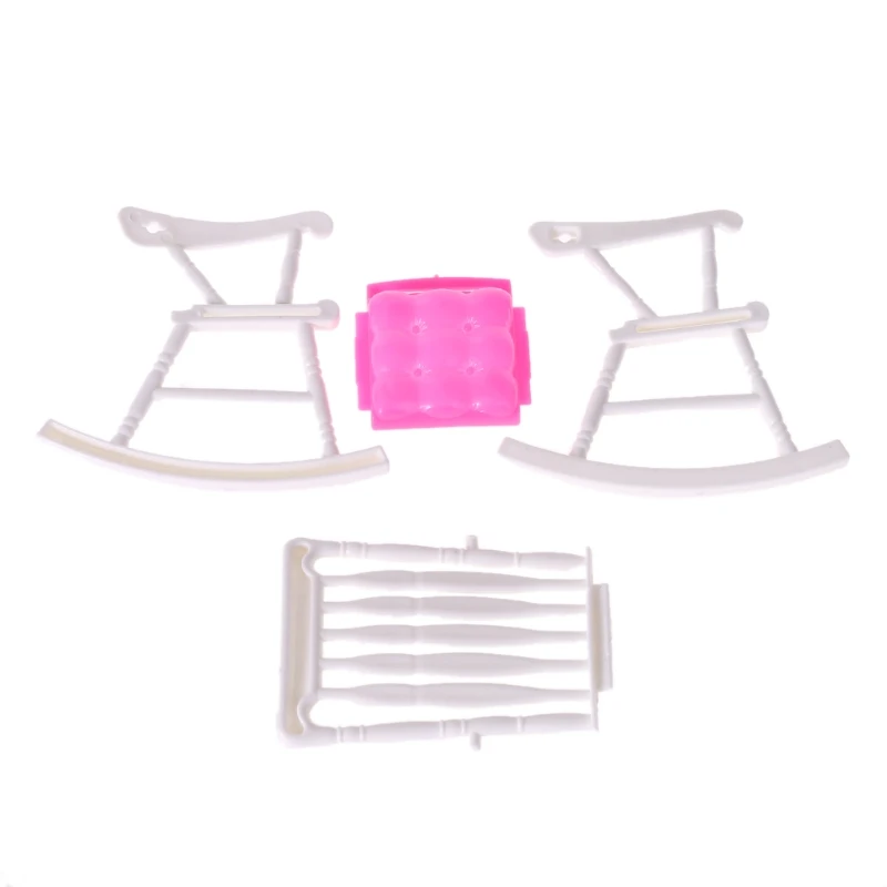 Mini Doll Rocking Chair Doll Accessories For Barbie Dollhouse Girls Toy Doll House Furniture Chair Random Color Mini Doll Rocking Chair Doll Accessories For Barbie Dollhouse Girls Toy Doll House Furniture Chair Random Color