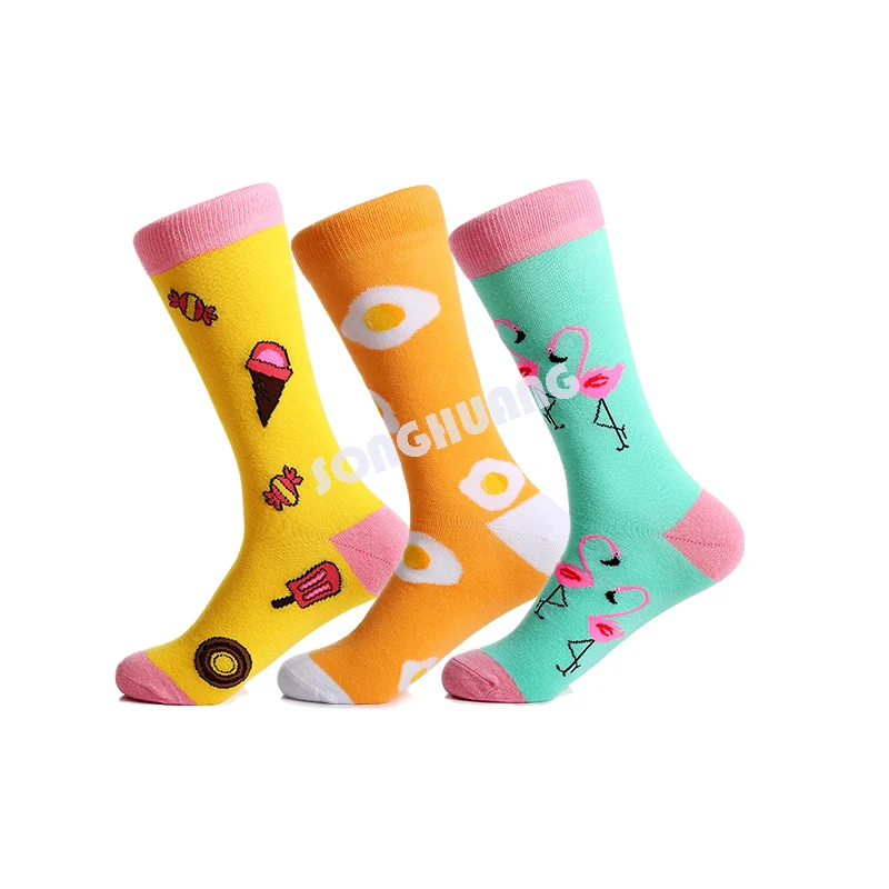 

New street trend cotton funny funny flamingo several single candy men's women's long socks