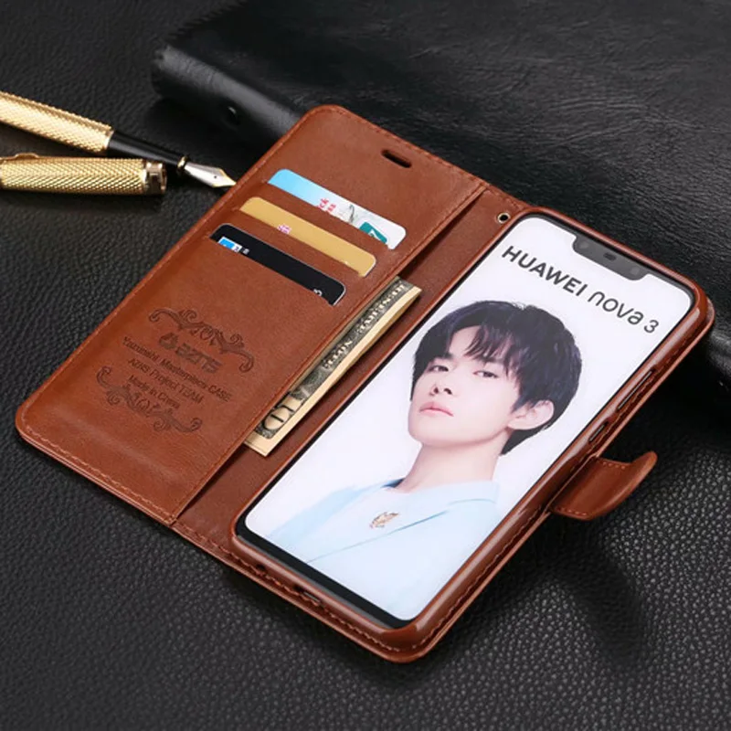 

Vintage Wallet Flip Leather Cases For Huawei Nova 3i /Nova 3 Case Luxury Phone Cover With Kickstand
