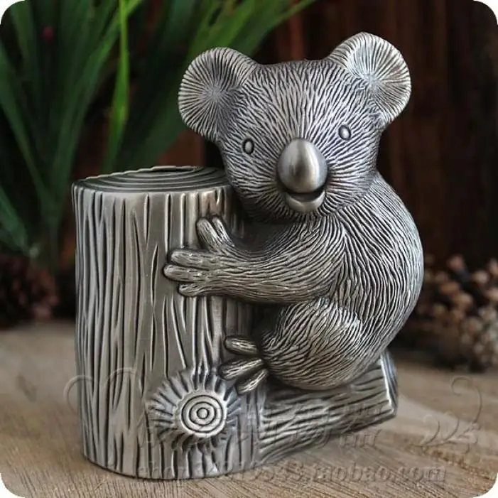 

Creative Tin Alloy Piggy Bank Koala Koala Shaped Metal Jar Birthdday Gift Money Box Christmas Gifts Wedding Ornament Decoration