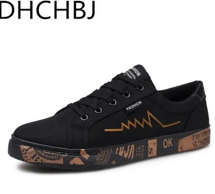 

New 2018 Spring Summer Canvas Shoes Men Sneakers Low top Black Shoes Men's Casual Shoes Male Brand Fashion Sneakers