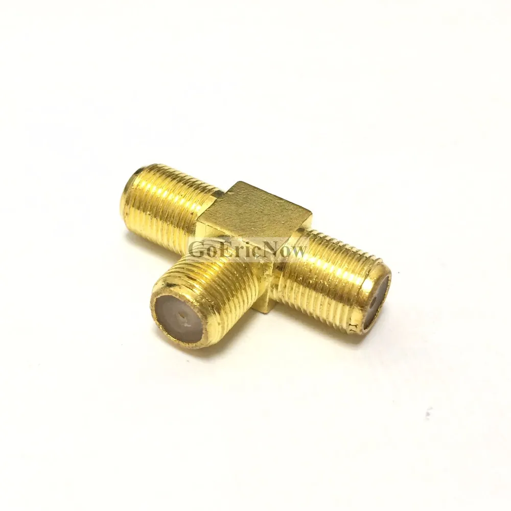 1 pcs RF Coaxial Goldplated F Female to Two female Jack Triple T Adapter Connector 3 Way Splitter | Обустройство дома