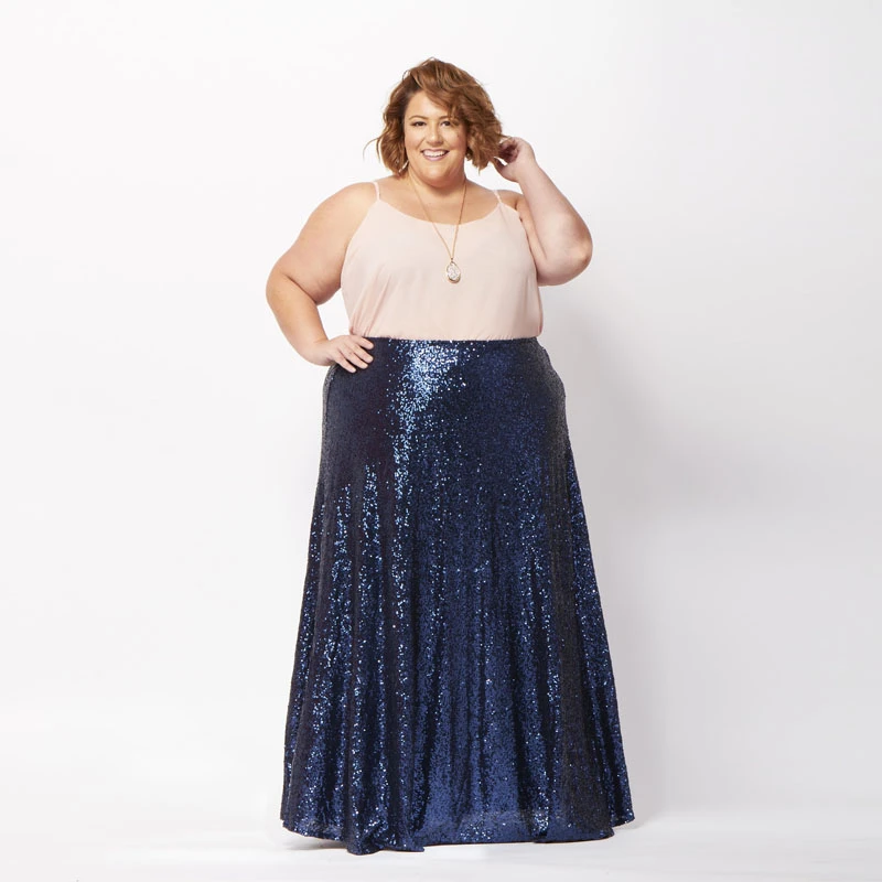 sequin maxi skirt plus size