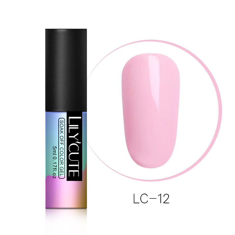 LILYCUTE зеленый УФ-гель для ногтей Vernis полуперманентный дизайн ногтей украшение чистый Гель-лак для маникюра дизайн ногтей 5 мл - Цвет: LC-12