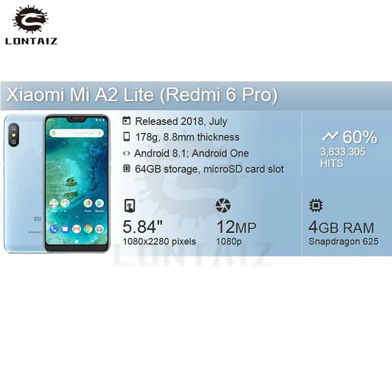 5,84 ЖК Xiao mi Red mi 6 Pro дисплей A2 Lite ЖК-дисплей с сенсорным экраном дигитайзер Xiaomi mi A2 lite дисплей