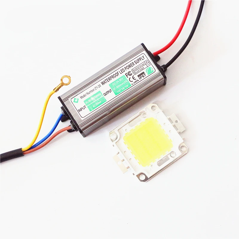 

High Power 10W 20W 30W 50W 100W COB Led Lamp Chip With ip67 Waterproof Light Transformer Led Driver for DIY Floodlight Spotlight