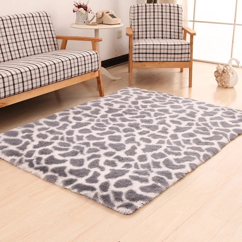 

Fluffy Soft Carpet Rugs Bedside Area Rugs Shaggy Long Hair Rugs Carpets Leopard Printed Doormat Kitchen Hallway Bath Mats Tapete