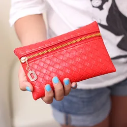 

5 Color Luxury Women Designer Handbags High Quality Brand Womens Clutch Bag Day Clutches Zipper PU Leather Wallet Purse Red Pink
