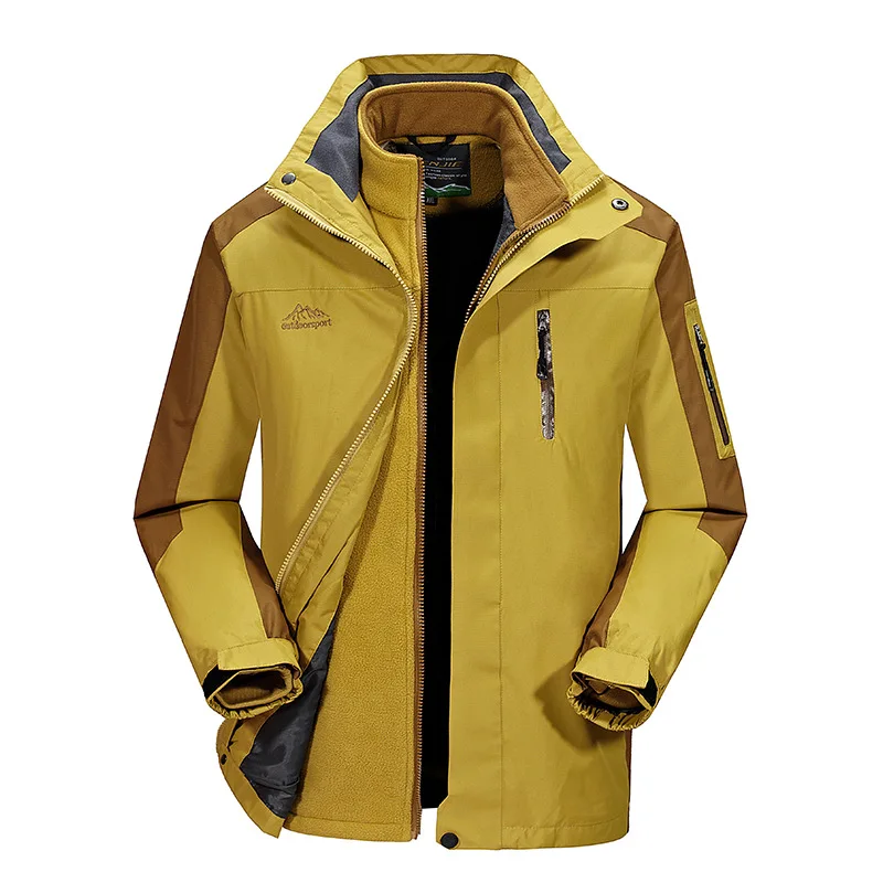

Men Women's Winter 2 pieces Fleece Waterproof Jacket Outdoor Sports Brand Coats Hiking Camping Skiing Male Female Jackets VA088