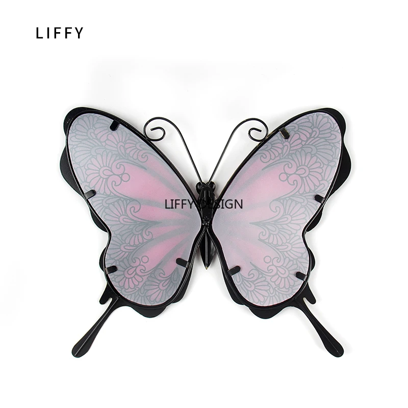 Liffy Metal Butterfly Wall Art Outdoor Decor for Garden statues Miniatures Garden Decoration Outdoor Sculpture for Yard Statues