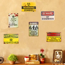 Предупреждение зомби Sasquatch оловянный Металл дощечка с надписью бар винтажный Ретро Настенный декор плакат домашний Настенный декор