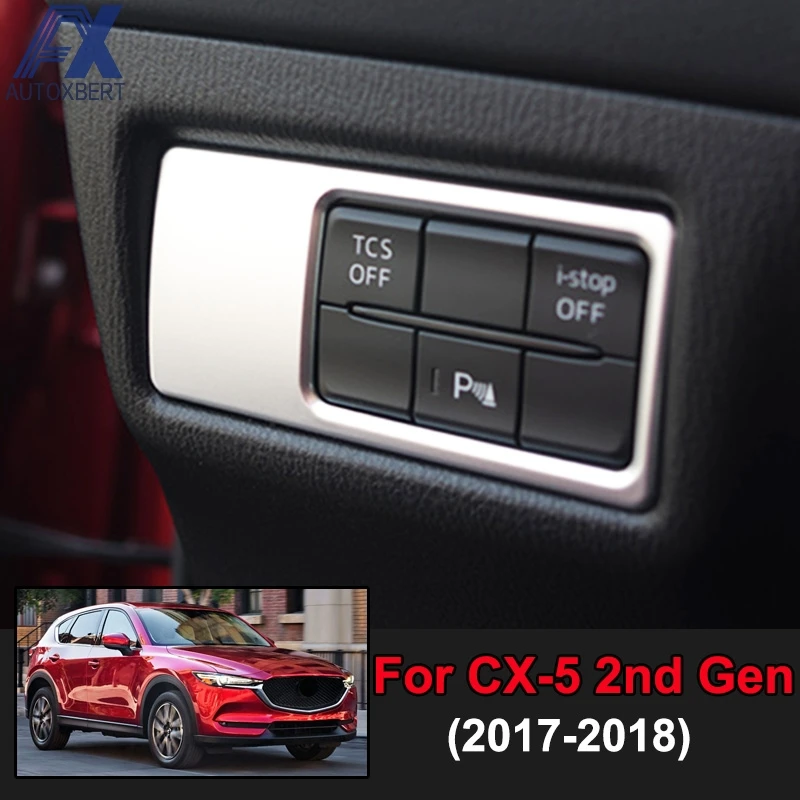 

AX Chrome Head Light Headlight Lamp Switch Button Knob Control Cover Trim Bezel Garnish Sticker For Mazda Cx-5 Cx5 KF 2017-2019