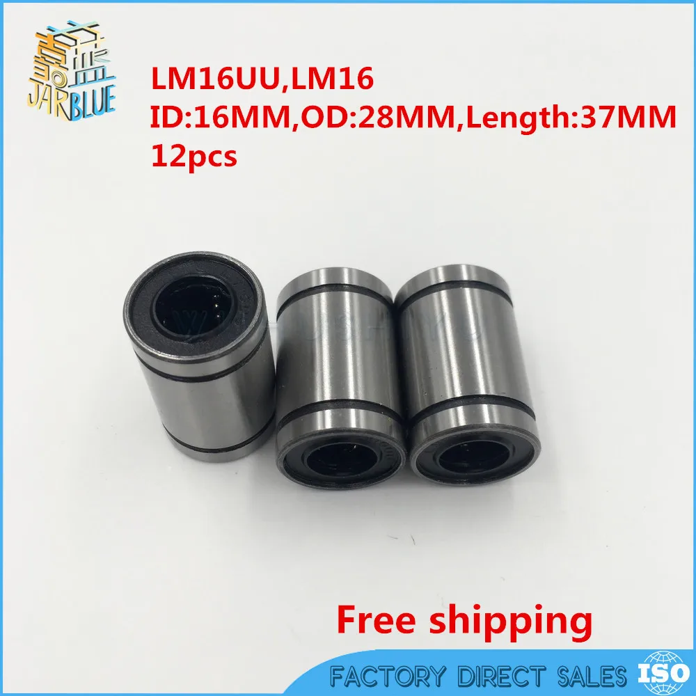 Free Shipping 12 Pcs Lm16Uu 16Mm Linear Bearings For Shaft Lm16 huismerk kopen in de aanbieding