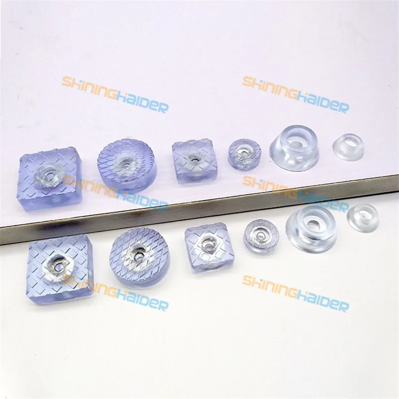 

28-100PCS diameter 16mm 18mm 30mm round clear rubber foot pad anti vibration clear transparent rubber pads for chair or desk