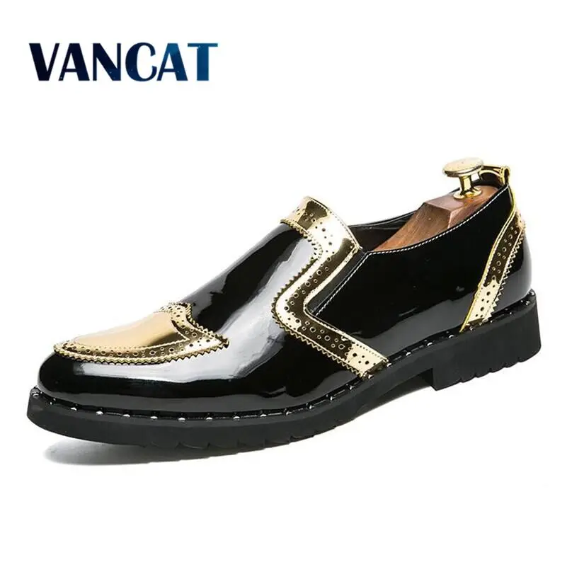 comprar VANCAT Homens Apartamentos dos homens de Couro Homens Sapatos Oxfords Formais Sapatos de Negócios Clássico Vestido Sapatos Oxford Apartamentos dos homens Grandes tamanho 38 48