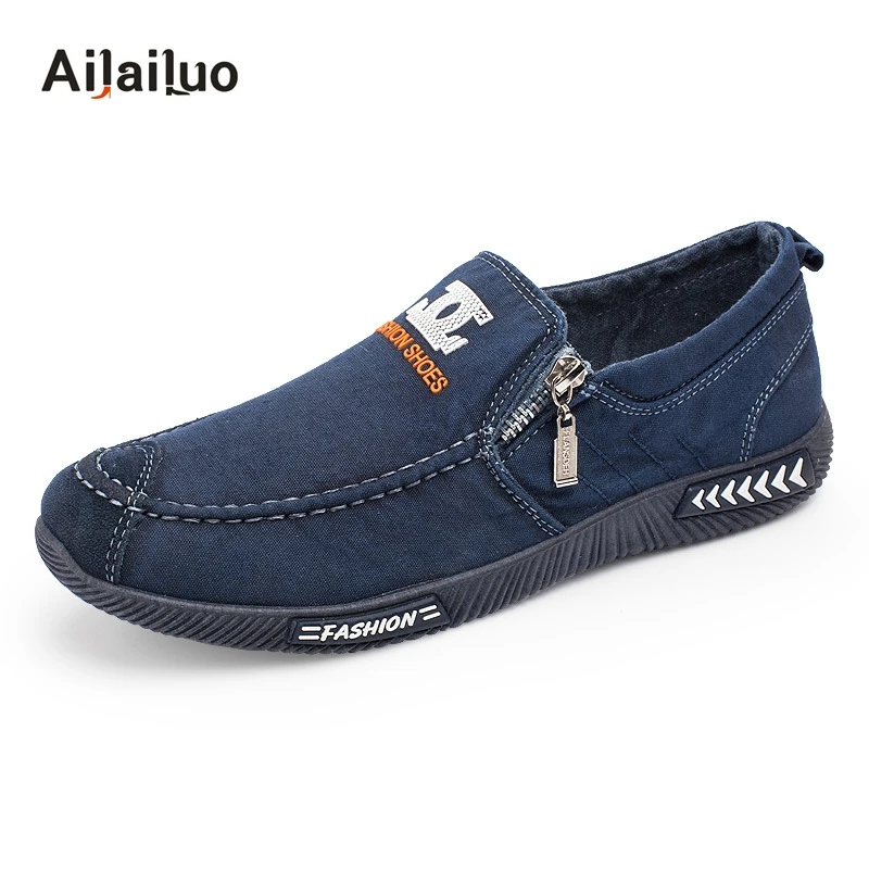 2017 New Fashion Men Flat Wash Canvas Denim Shoes Loafers Croc Men ...